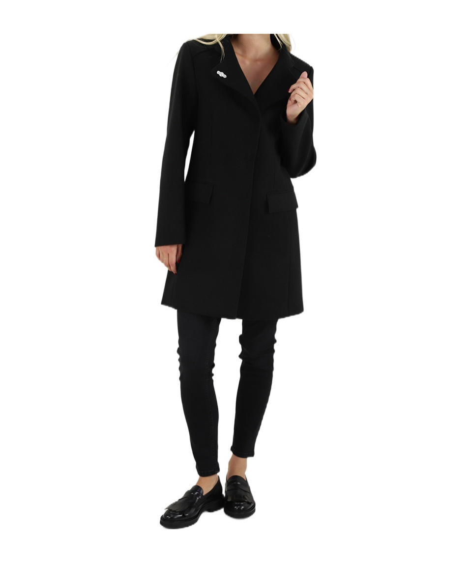 Liu •jo Stand Collar Coat In Black