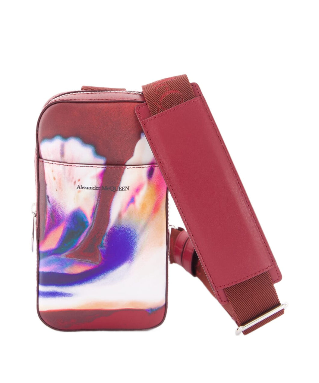 Alexander Mcqueen Floral-print Shoulder Bag In Red