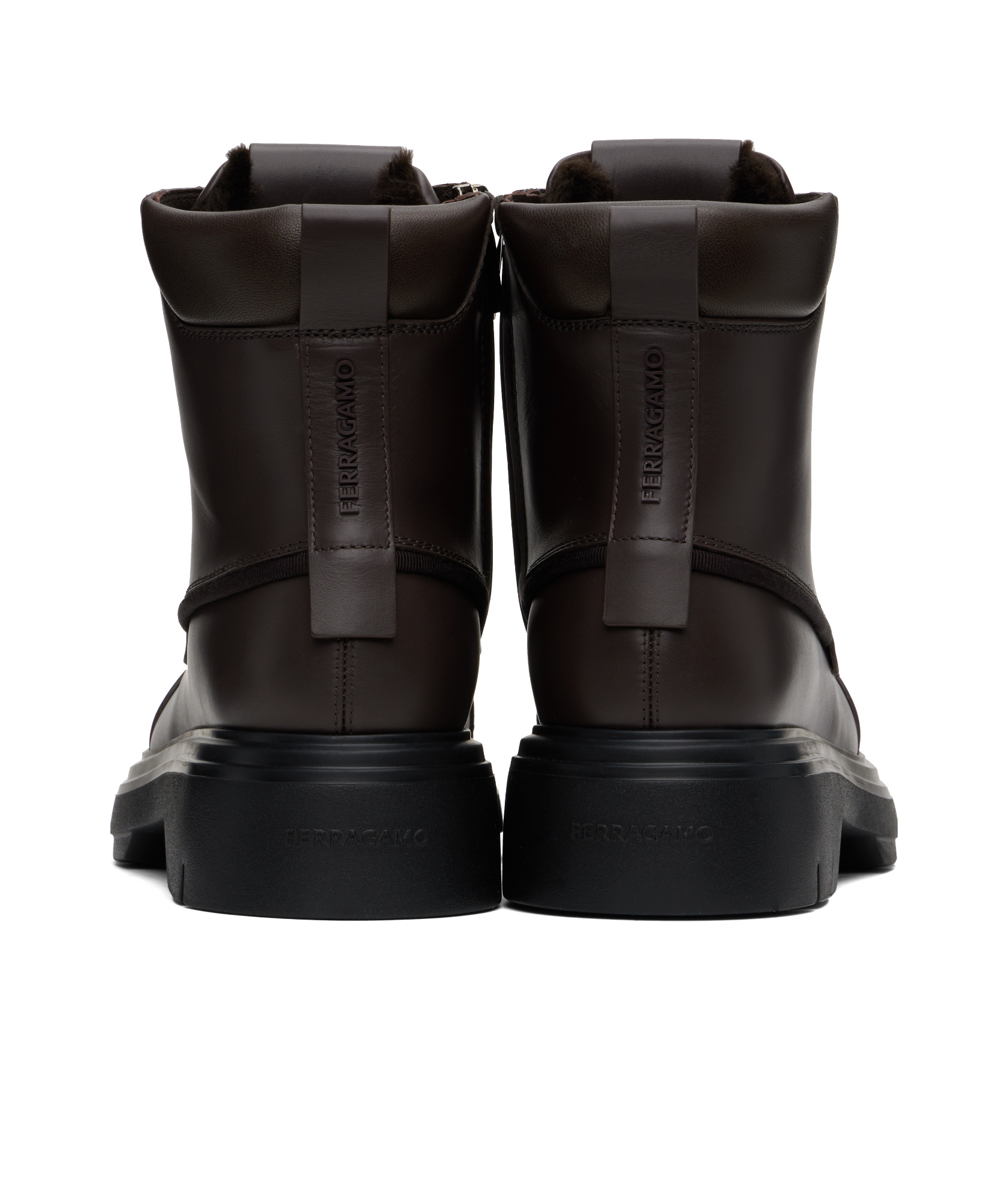Ferragamo Lacing Ankle Boots In Black