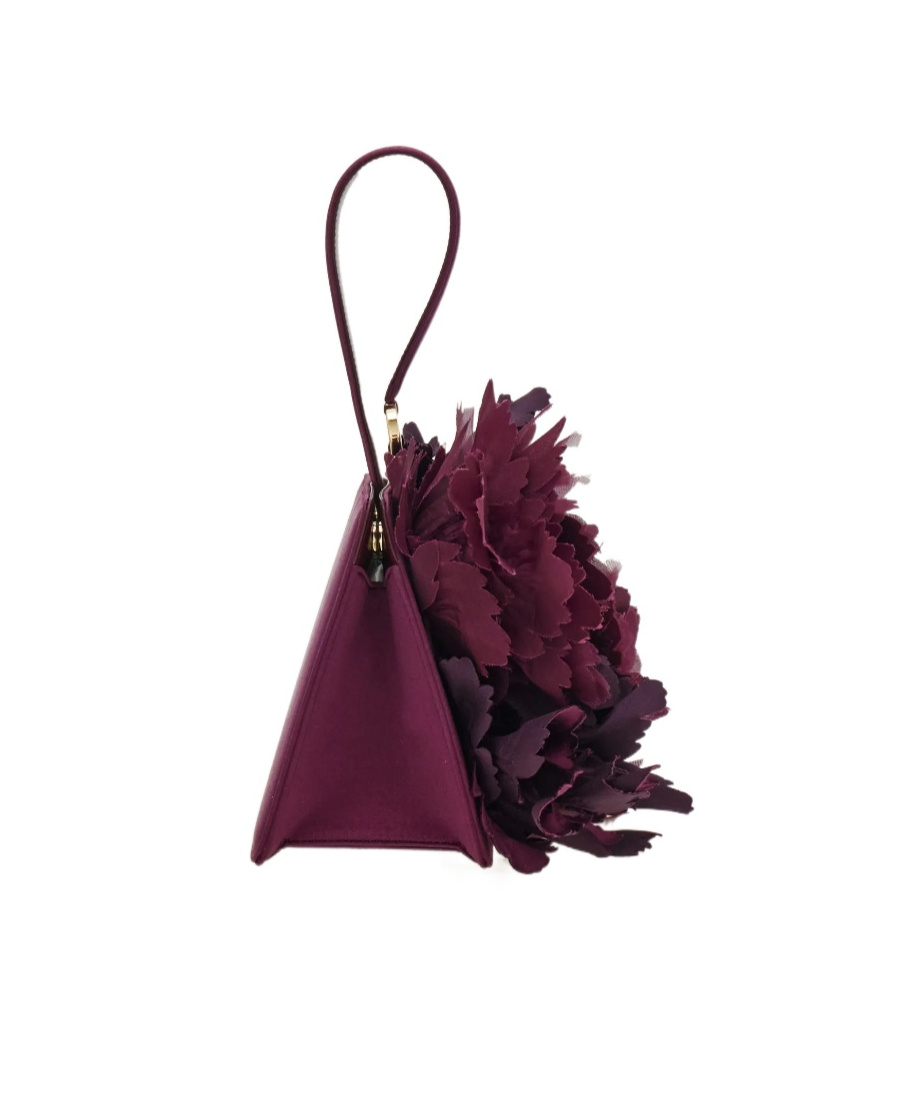 Ferragamo Mini Clutch With Floral Detailing In Purple