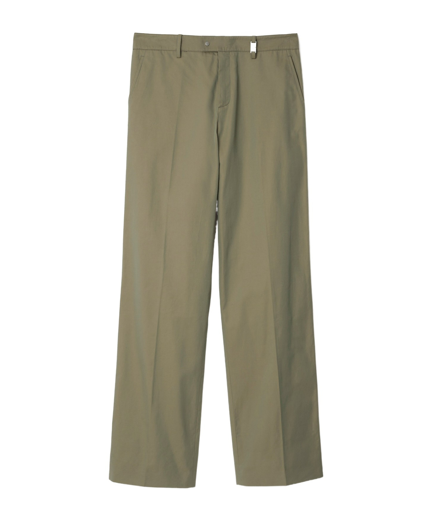 Burberry Straight-leg Cotton Trousers In Gray