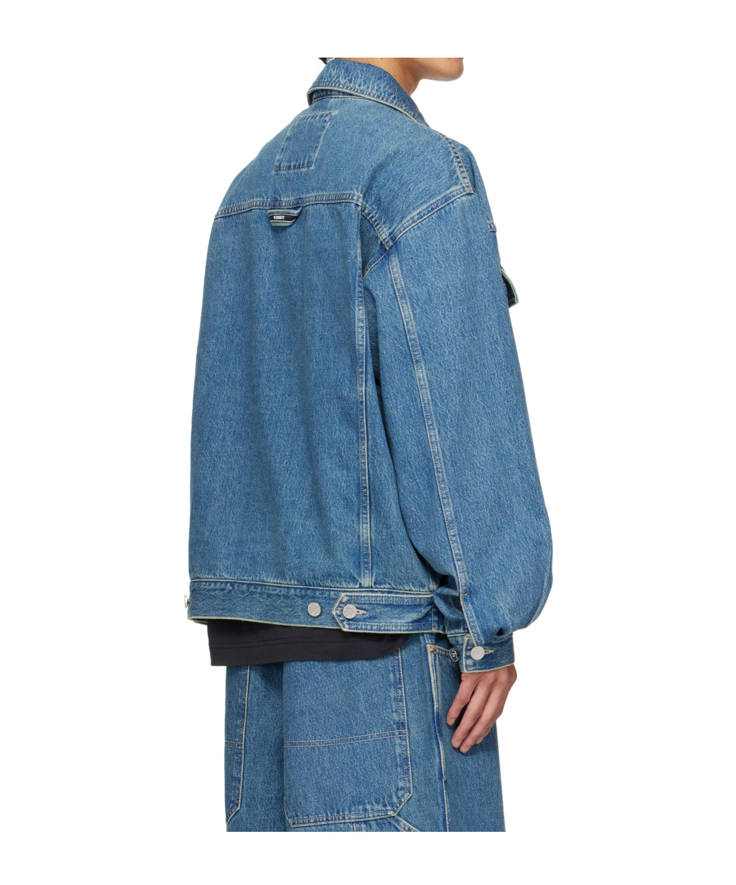 Vetements Hip-hop Denim Jacket In Blue