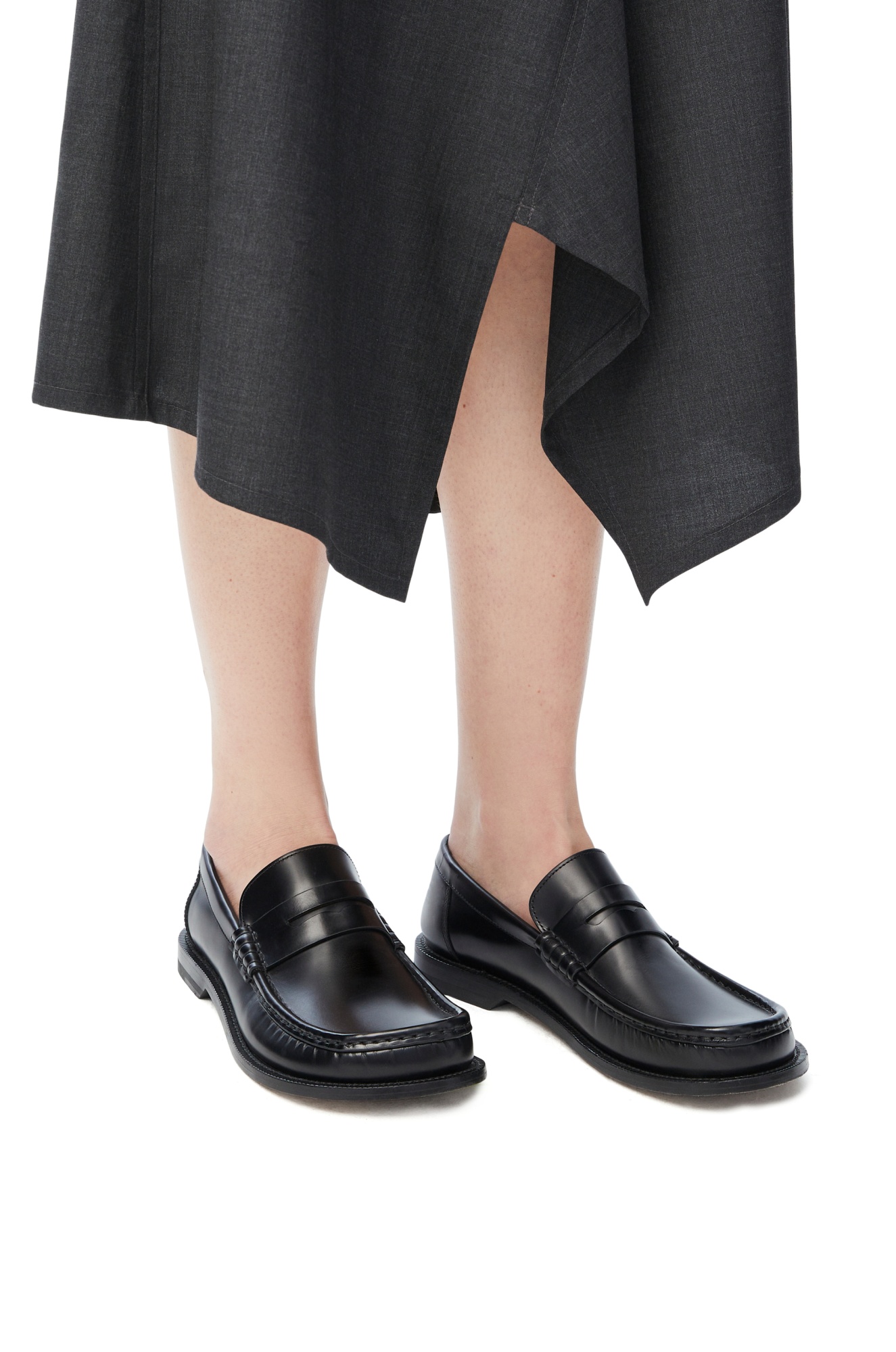 Loewe Campo Collapsible-heel Croc-effect Leather Loafers In Black
