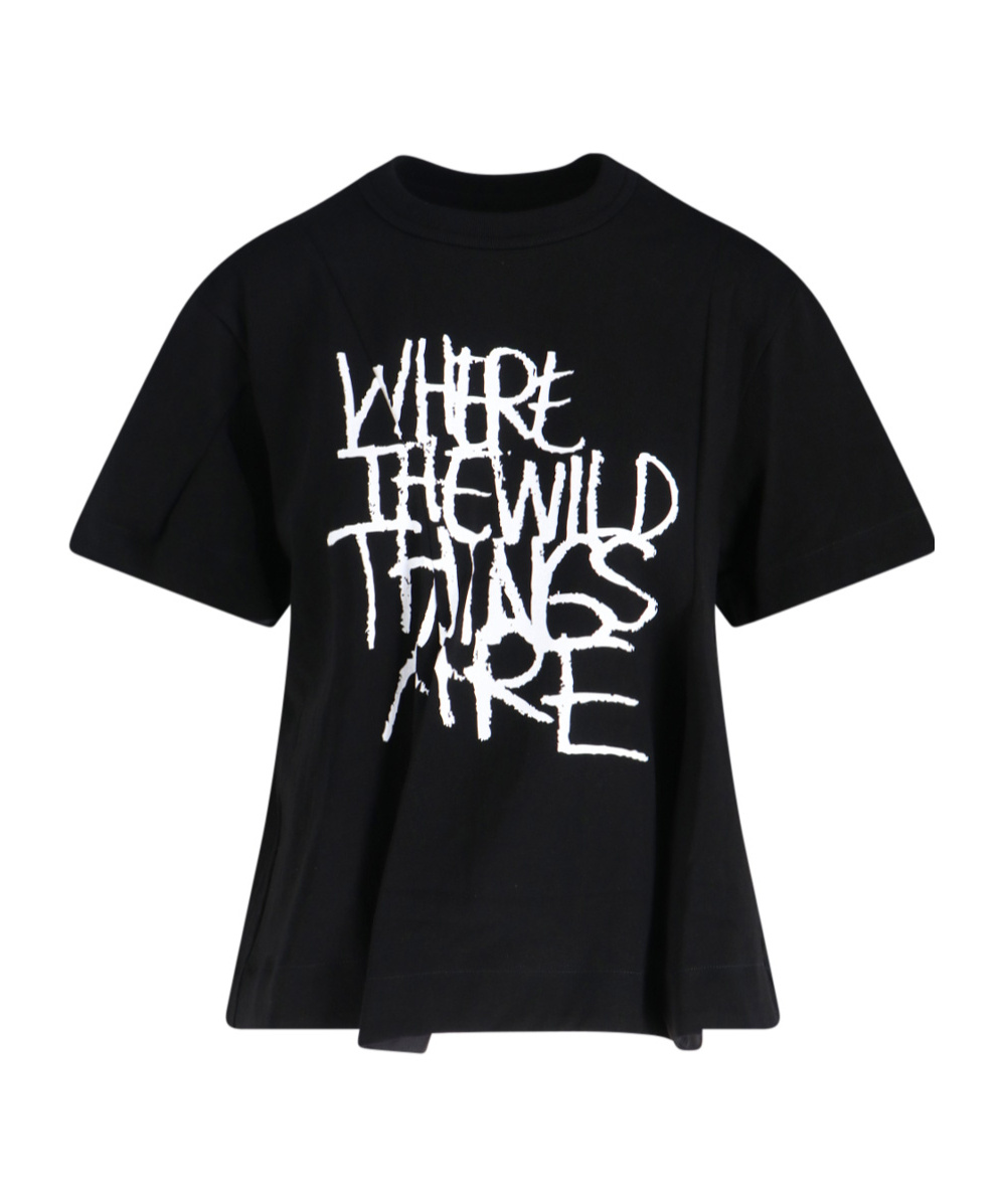 Sacai Where The Wild Things Are T-shirt In Black