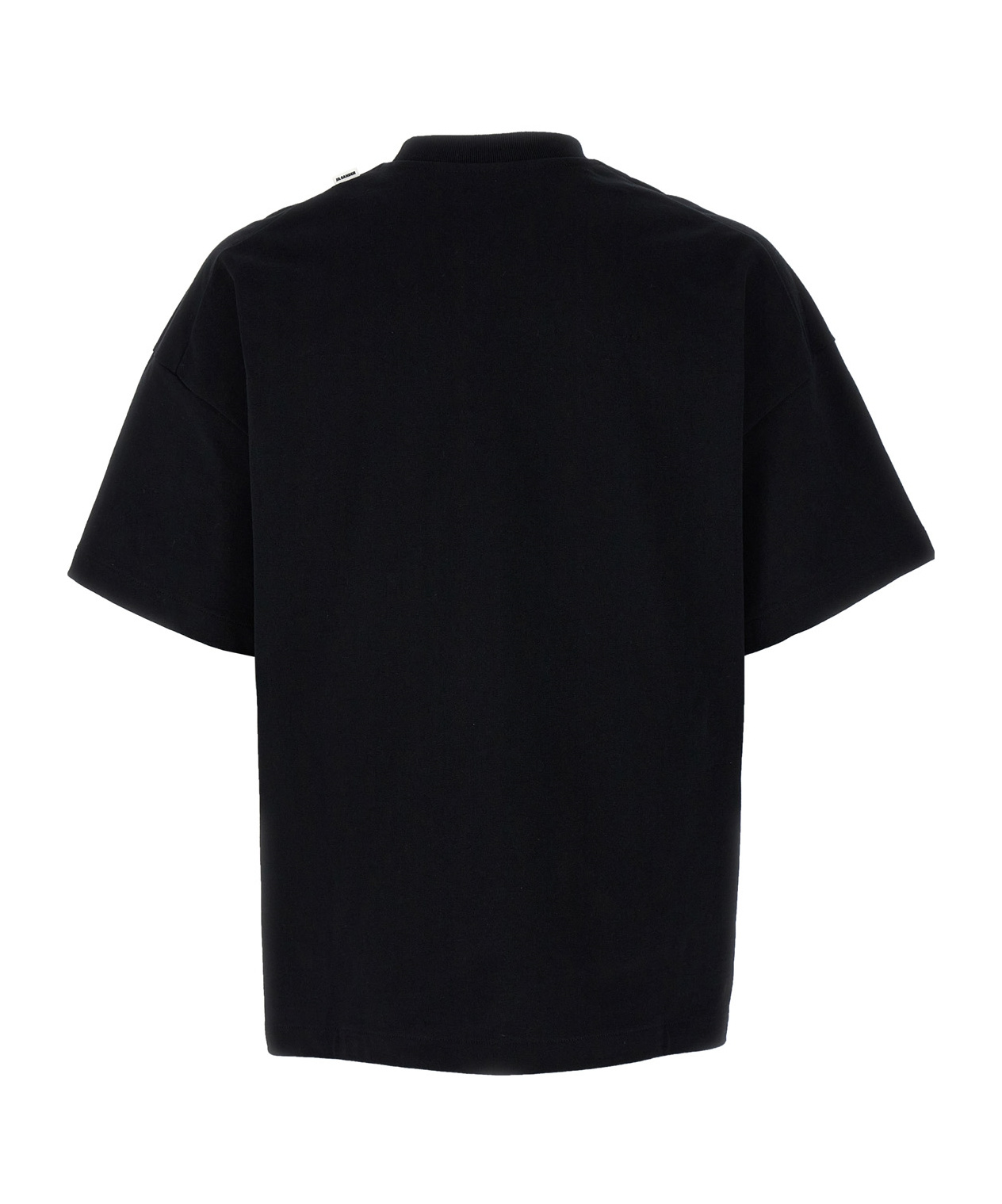 Jil Sander Double Layer Cotton T-shirt In Black