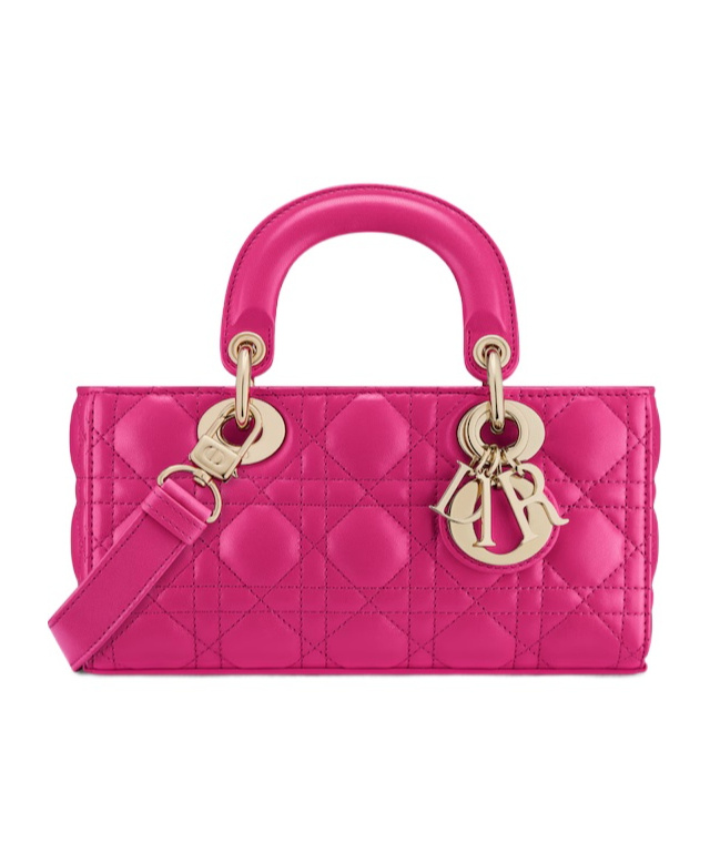 Dior Lady D-joy Small Leather Shoulder Bag In Pink