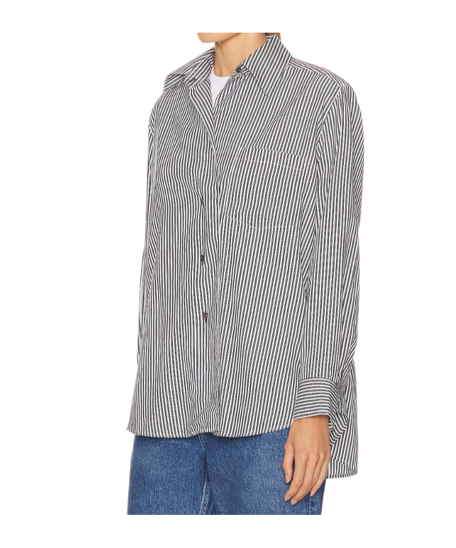 Agolde Solene Stripe Roux Button-up Shirt In Multi