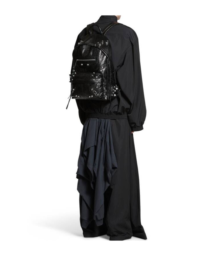 Balenciaga Le Cagole Studded Backpack In Black