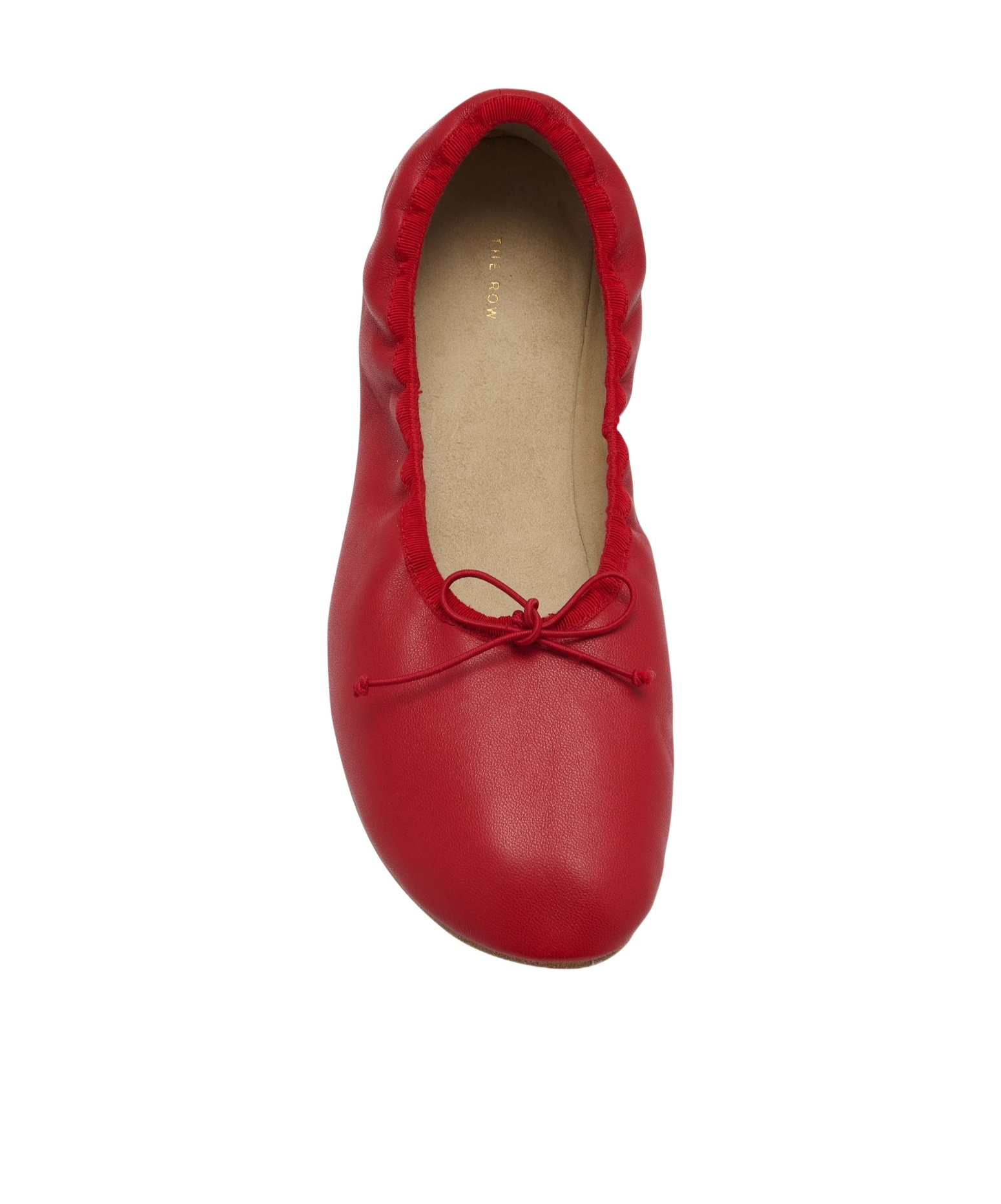The Row Round Toe Ballet Flats In Red