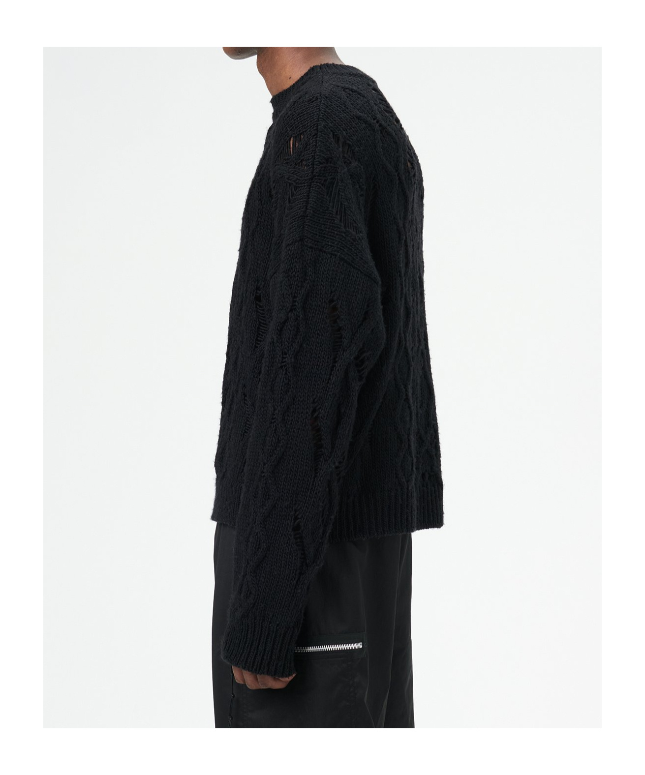 Our Legacy Cable Sonar Wool Sweater In Black