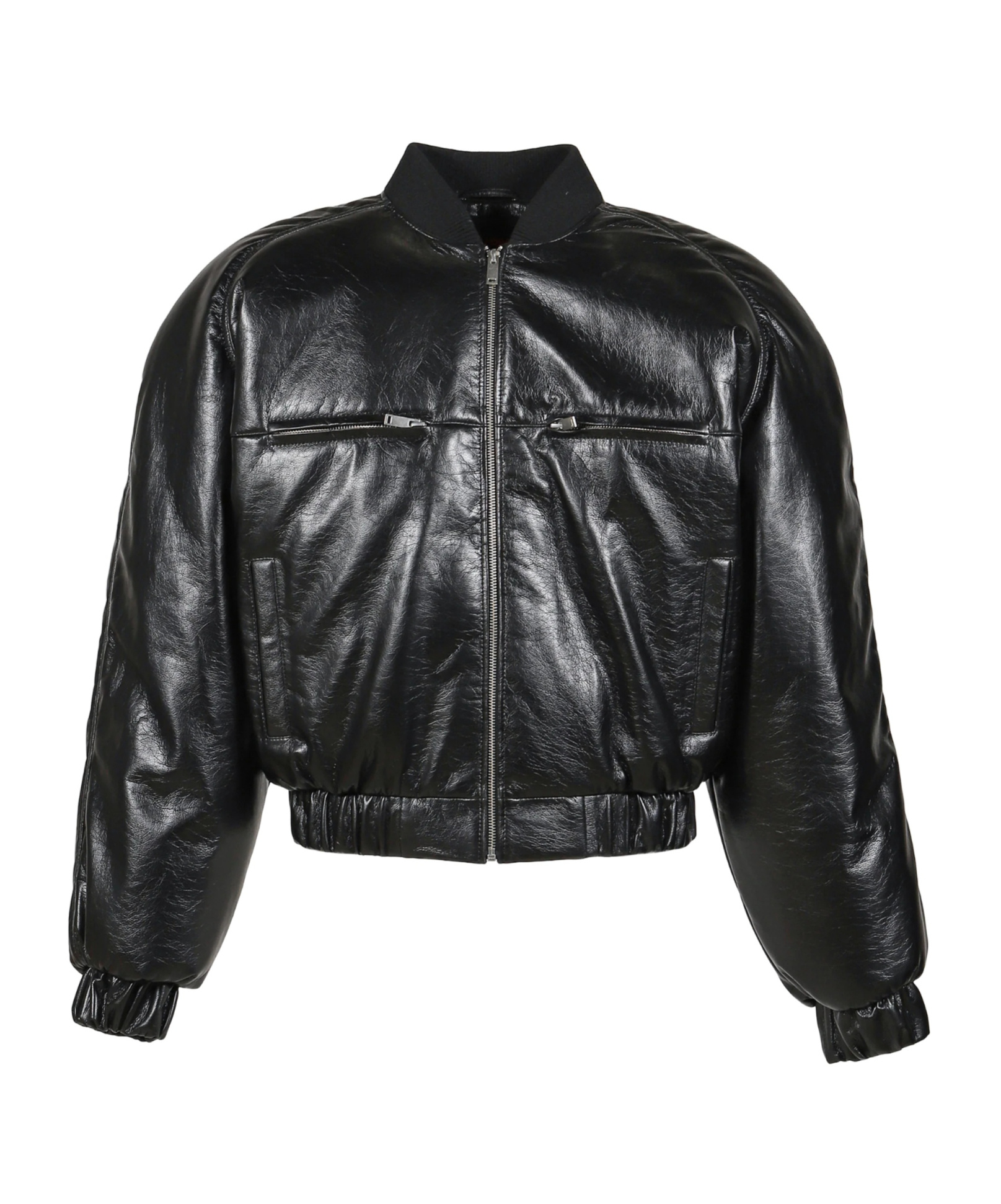 Lu'u Dan Riot Synthetic Leather Bomber Jacket In Black