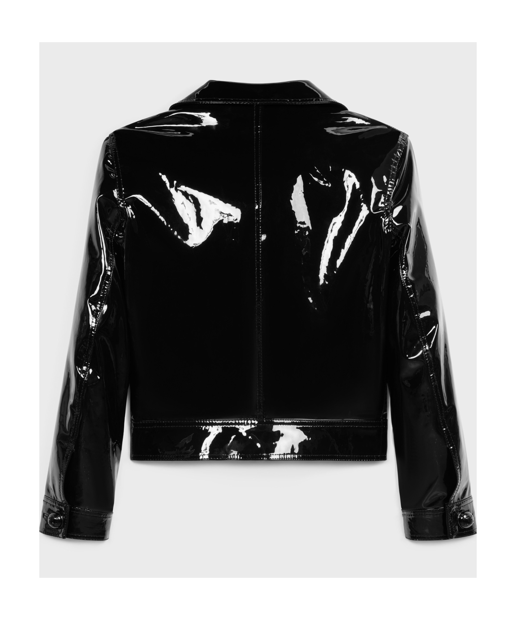 Celine Straight Leather Jacket In Black