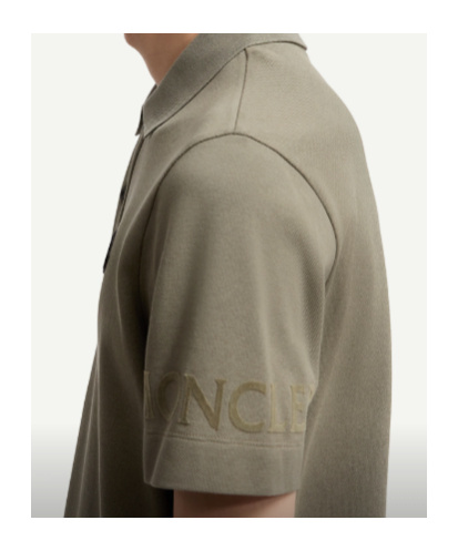 Moncler Logo Cotton Piquet Polo Shirt In Green