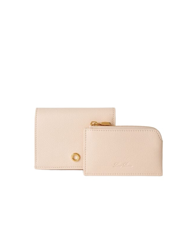 Loro Piana Folding Wallet In Cream Honey/sun Gold