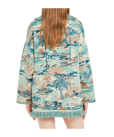 Alanui Lost In The Blue Fringed Cardigan In Multi