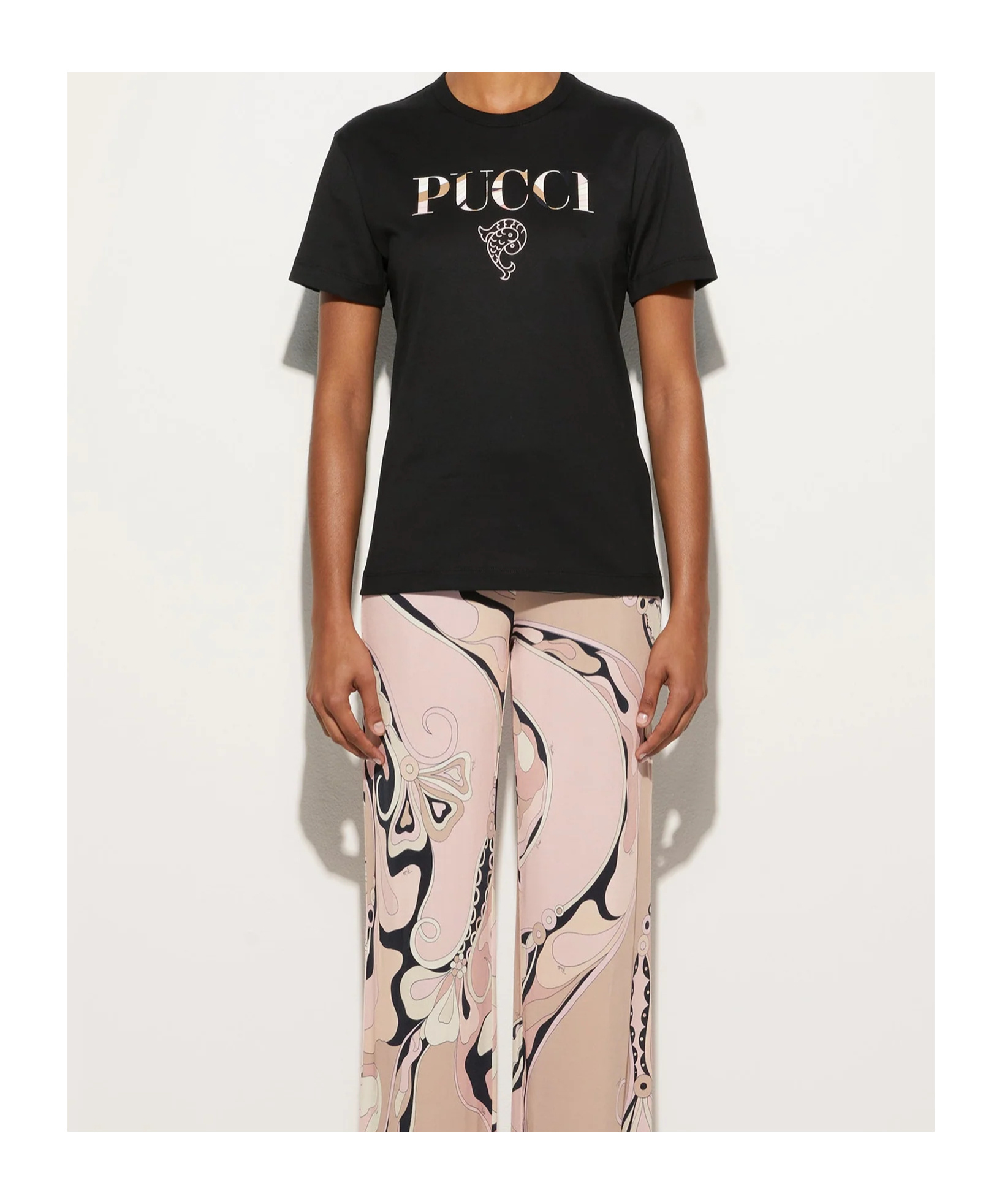 Emilio Pucci Cotton Logo T-shirt In Black
