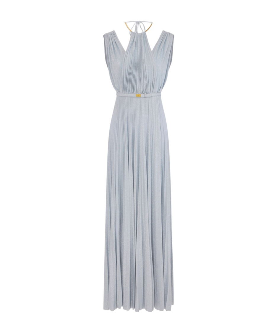 Elisabetta Franchi Lurex-detail Gown In Gray