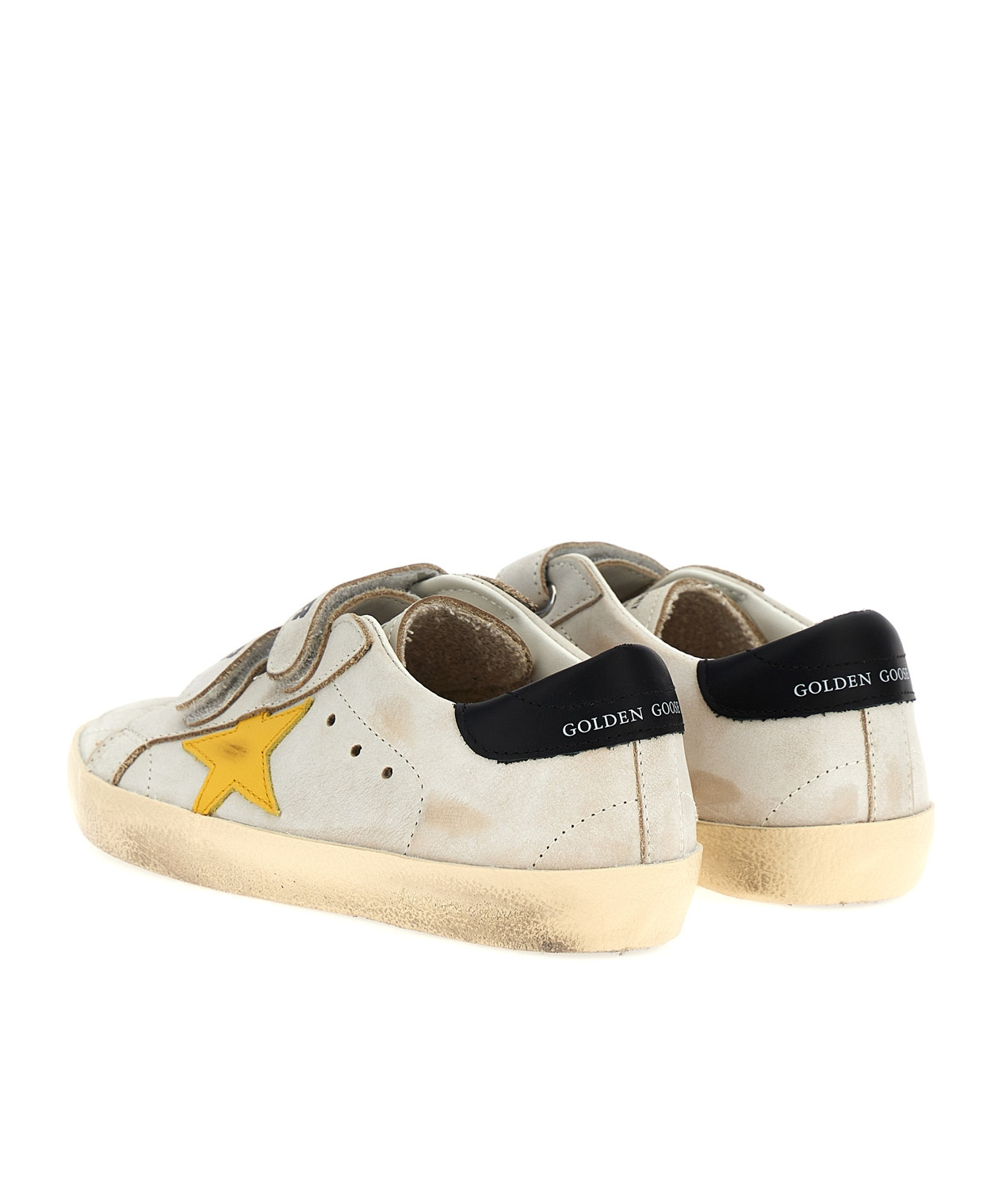 Golden Goose Kids Old School Touch-strap Sneakers In Nude