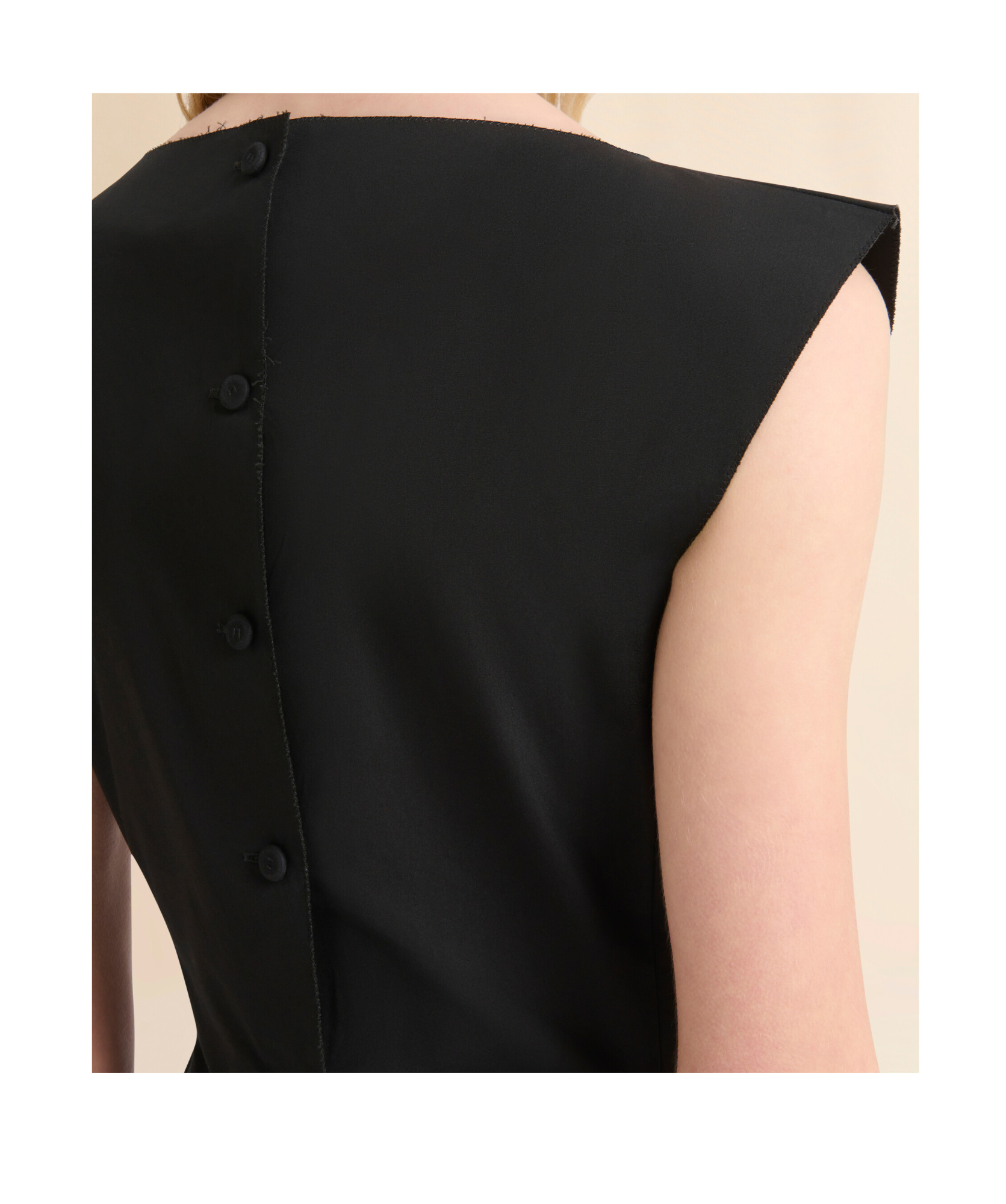 Marni Black Sleeveless Top With Boat Neckline And Rear Button Closure In Cotton Woman In Black