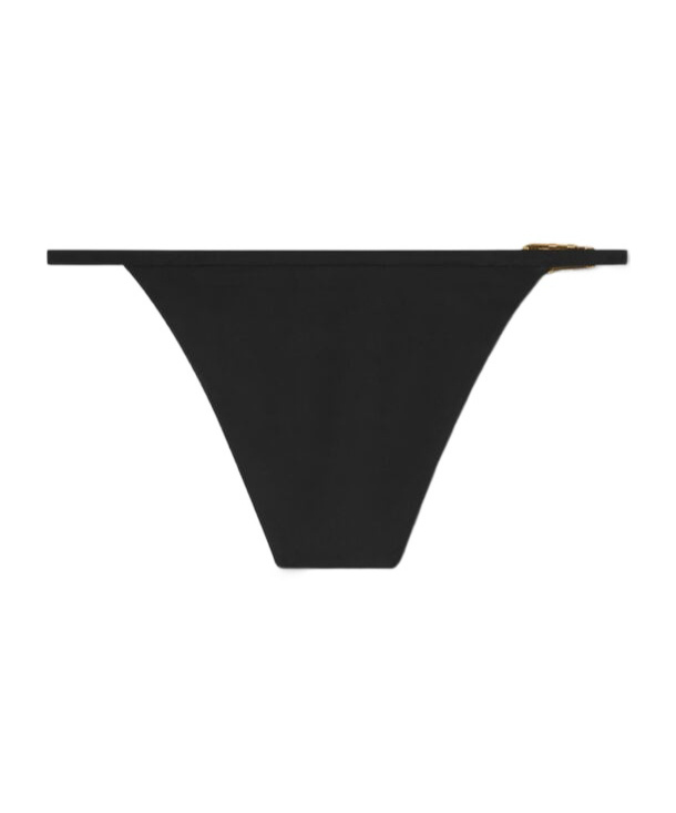 Versace Low-rise Bikini With Thin Straps In Black
