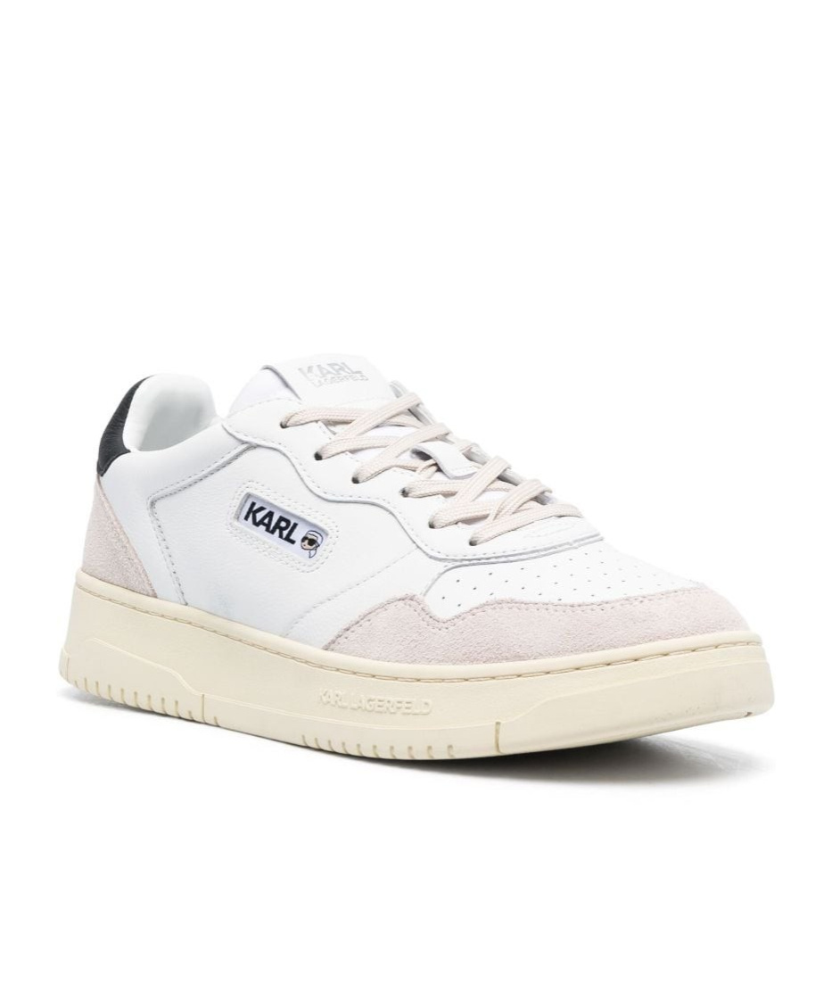 Karl Lagerfeld Lace-up Low-cut Sneakers In White