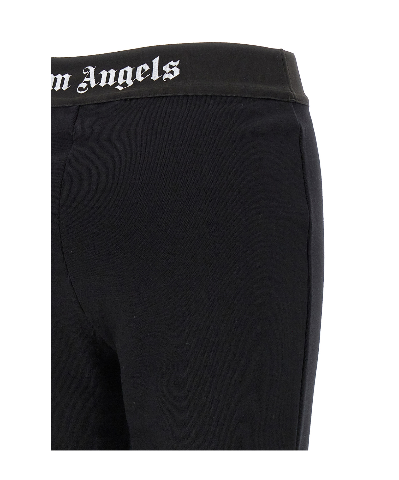 Shop Palm Angels Logo-waistband Flared Leg Pants In Black