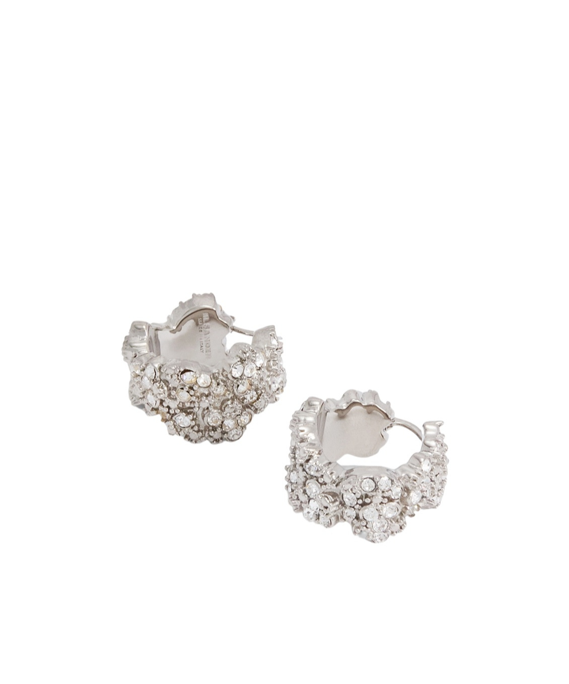 Jil Sander Zircon-embellished Hoop Earrings In Multi