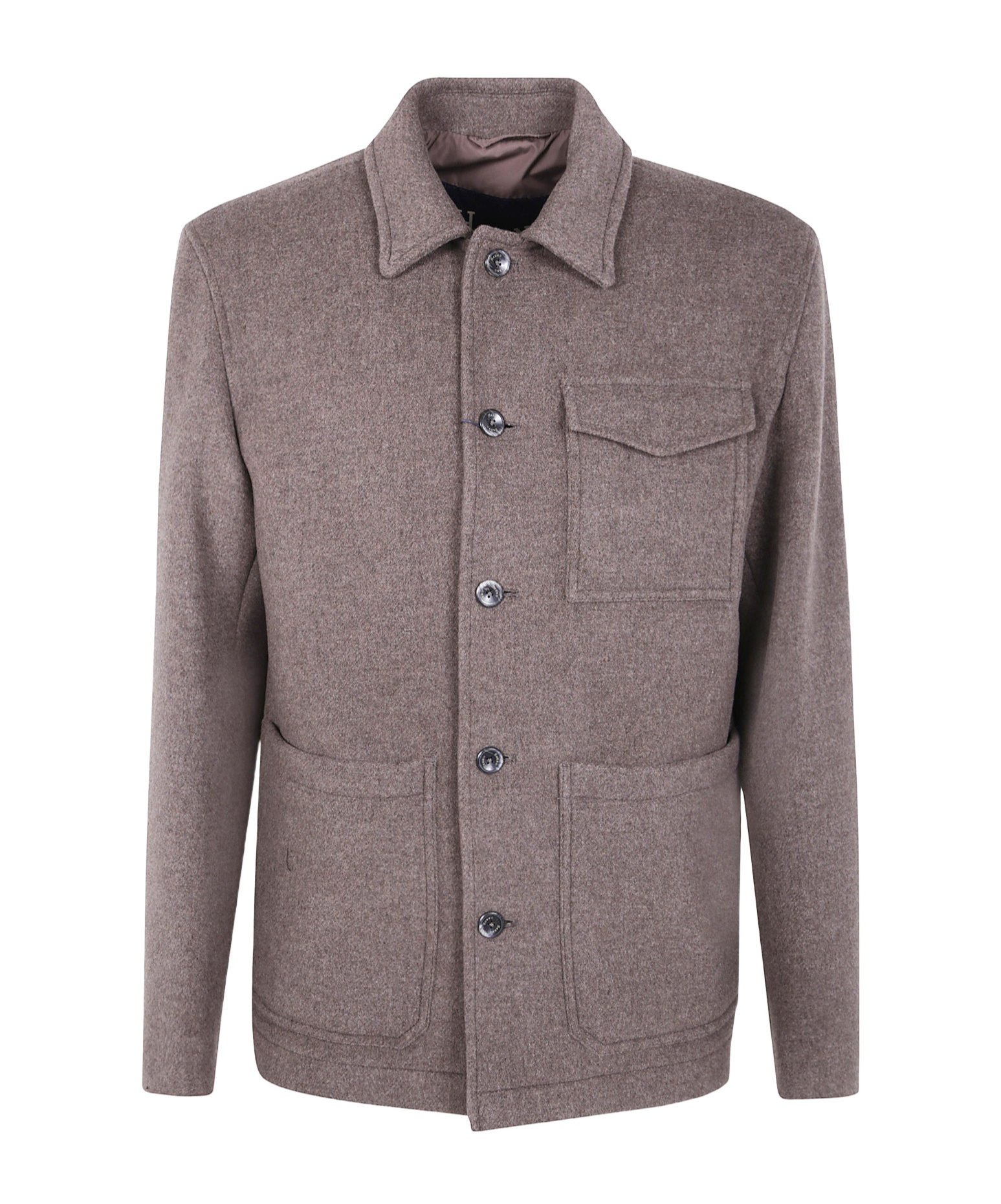 Herno Button-fastening Patch-pocket Jacket In Brown