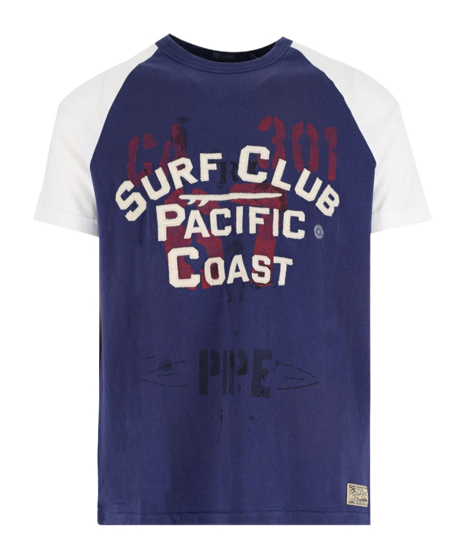 Polo Ralph Lauren Crew Neck Graphic Print Contrast Sleeves
