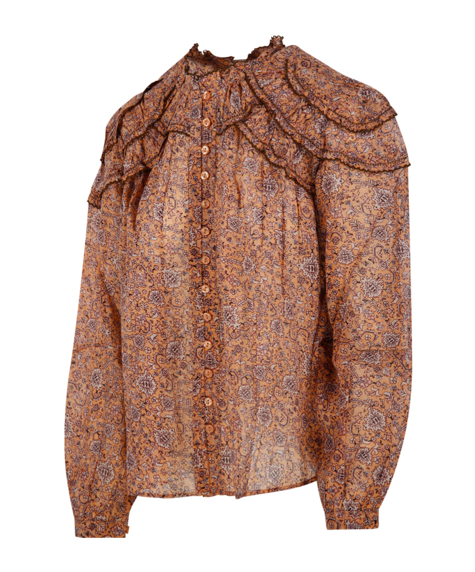 Isabel Marant Étoile Long Sleeve Shirt In Brown