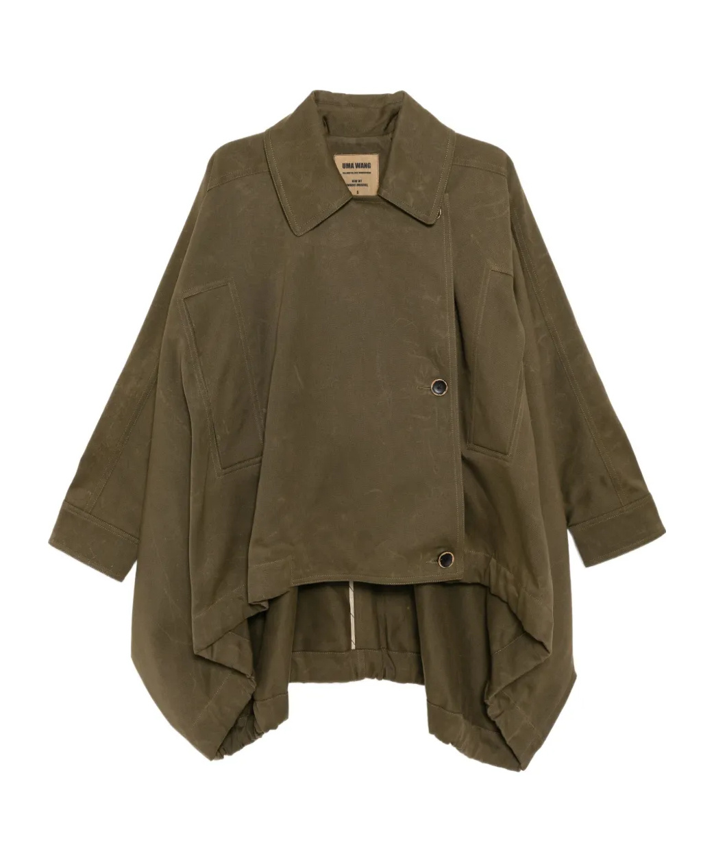 Uma Wang Oversized Asymmetrical Double Breasted Jacket In Green