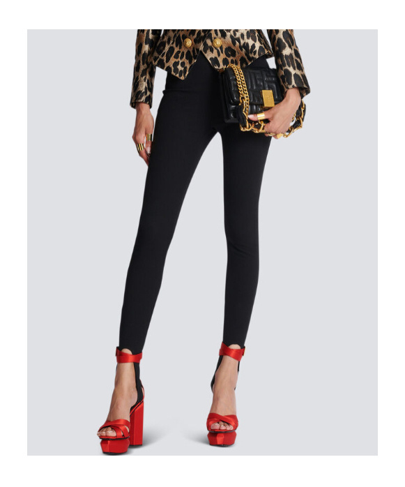 Balmain Black Leggings With Stirrups In Black