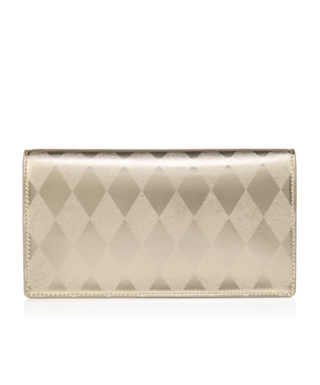 Christian Louboutin Bettina Patent Leather Clutch Bag In Brown