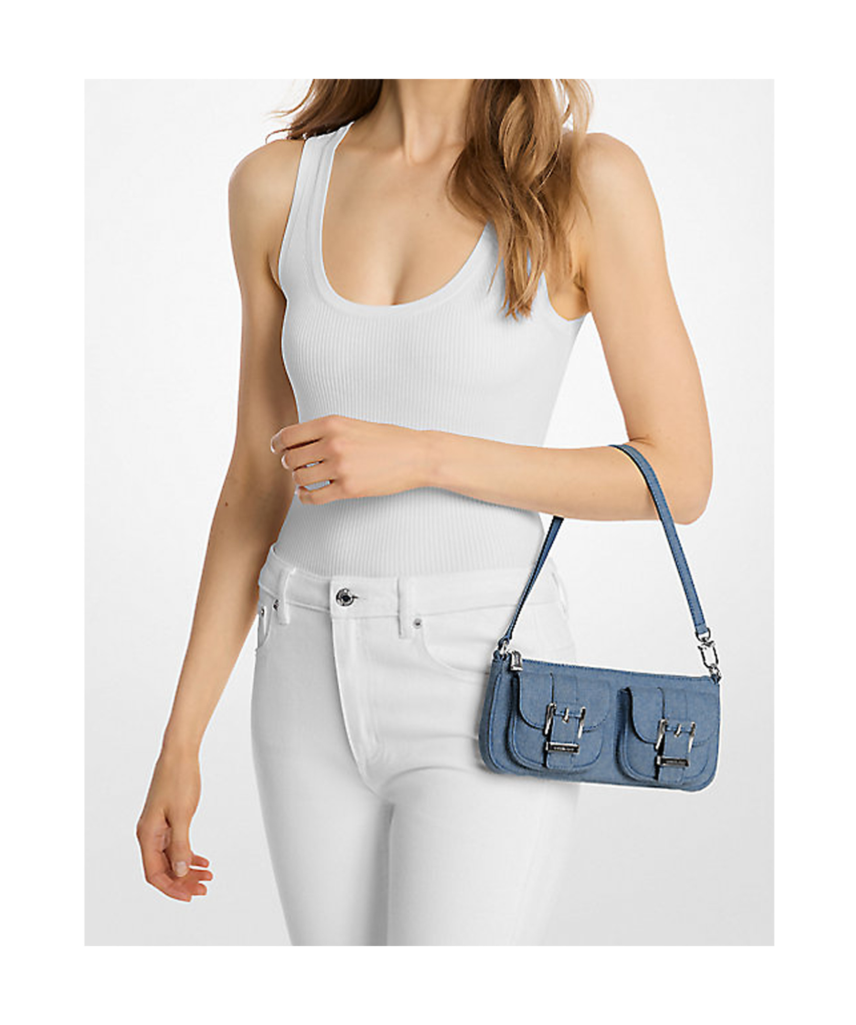 Michael Michael Kors Pochette Zoe Piccola In Denim In Blue