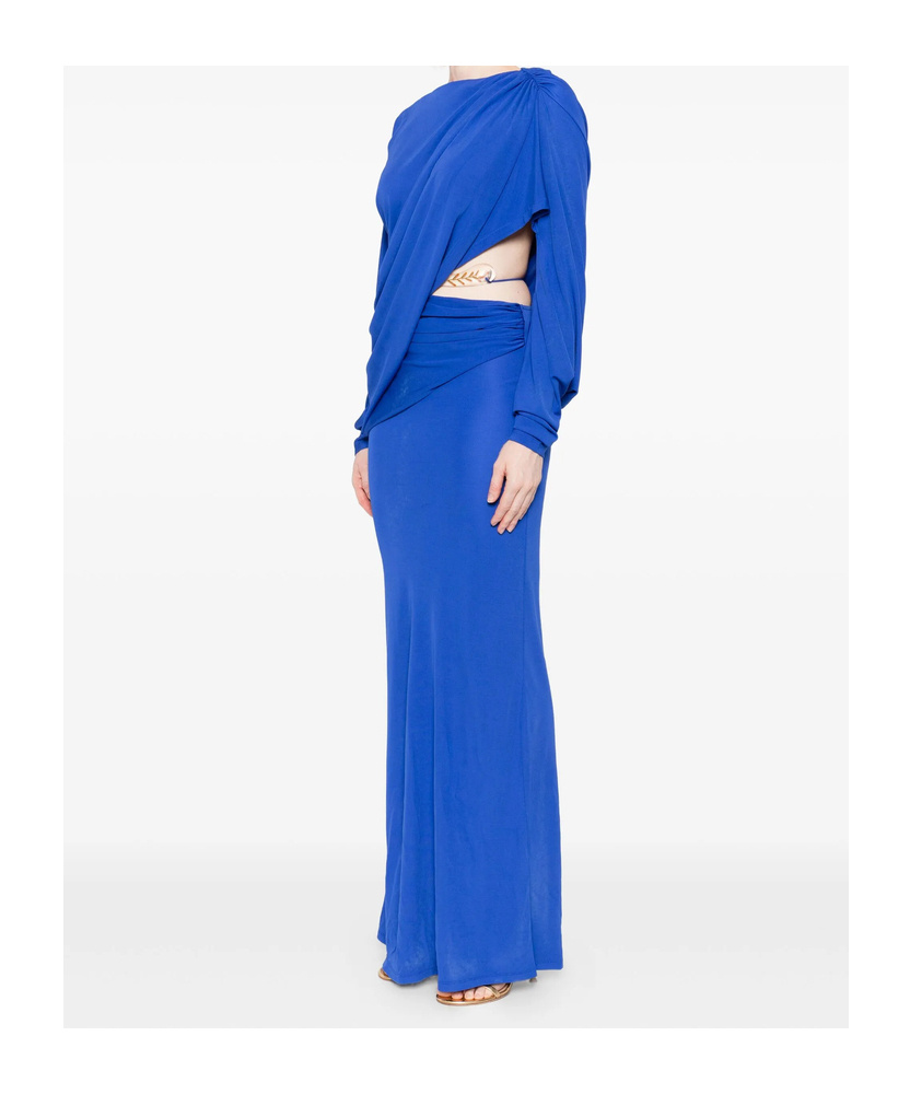 Christopher Esber Pleated Cutout Dress In Blue