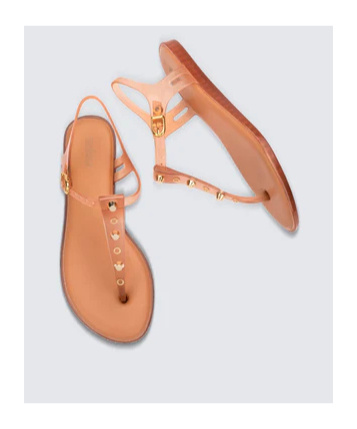 MELISSA OPEN-TOED RIVET FLAT-SOLED SANDALS