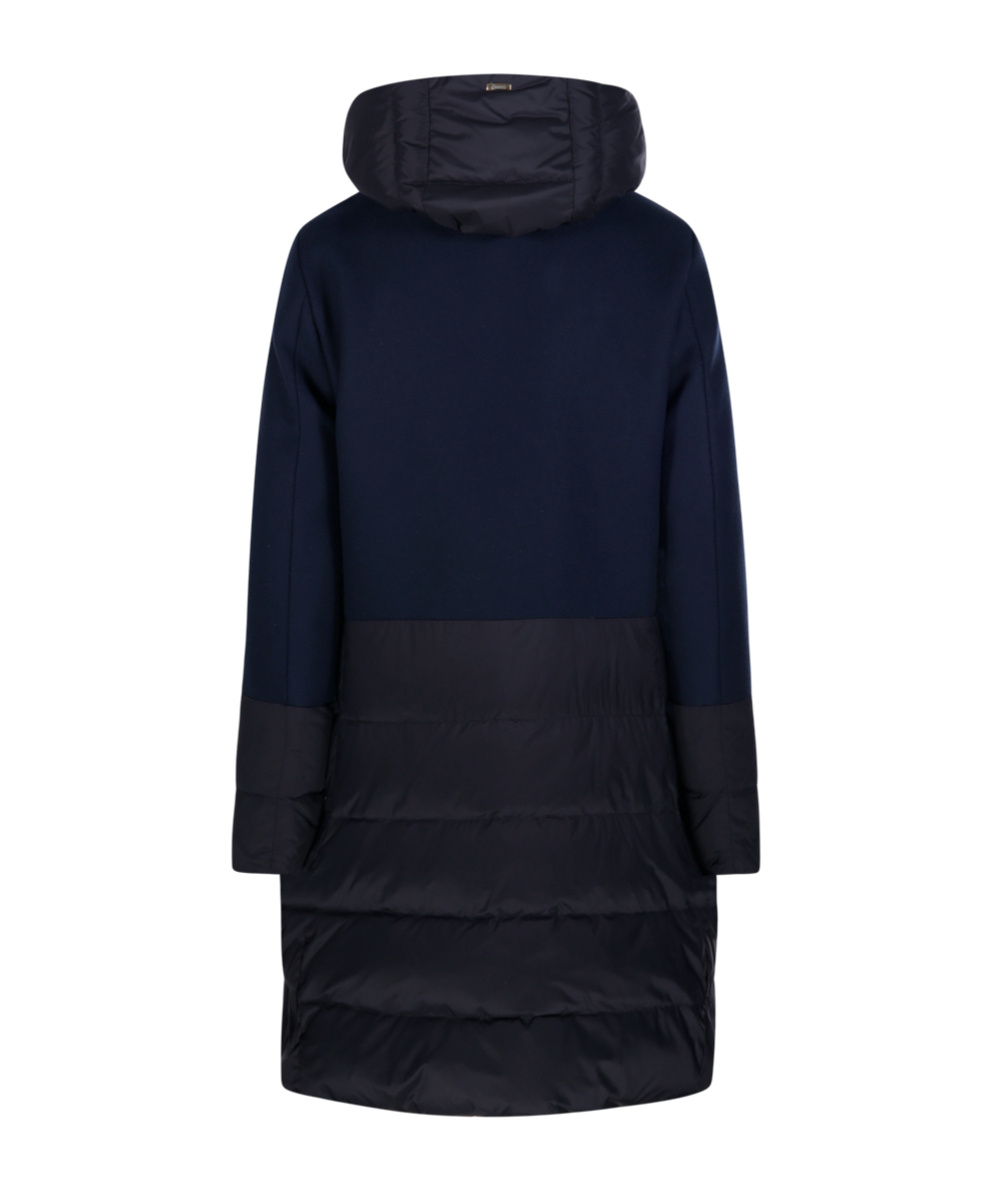 Herno Hooded Longline Quilted Down Jacket In Black