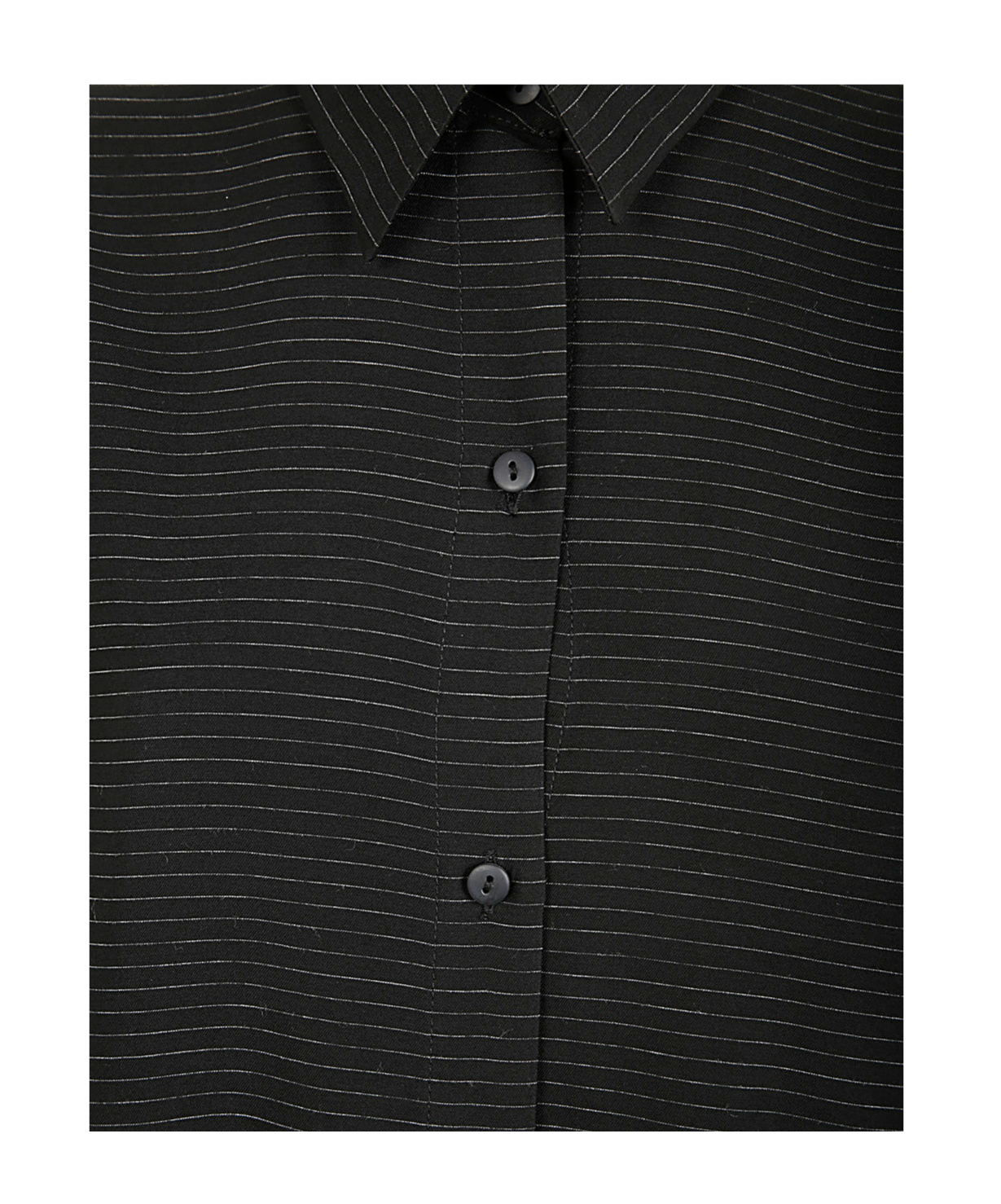 Maria Calderara Striped Button Dress In Black