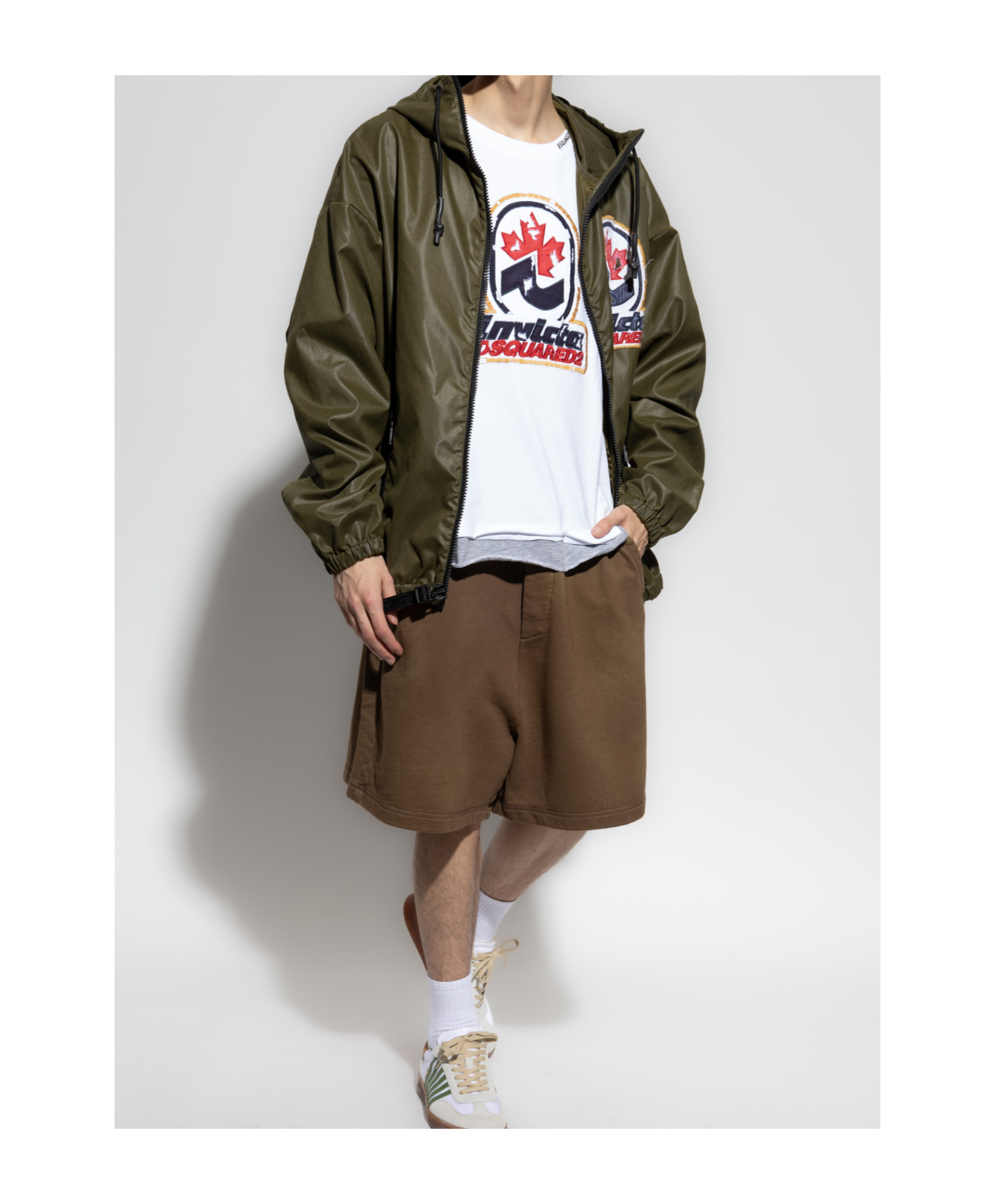 Dsquared2 Long-sleeved Casual Jacket In Brown