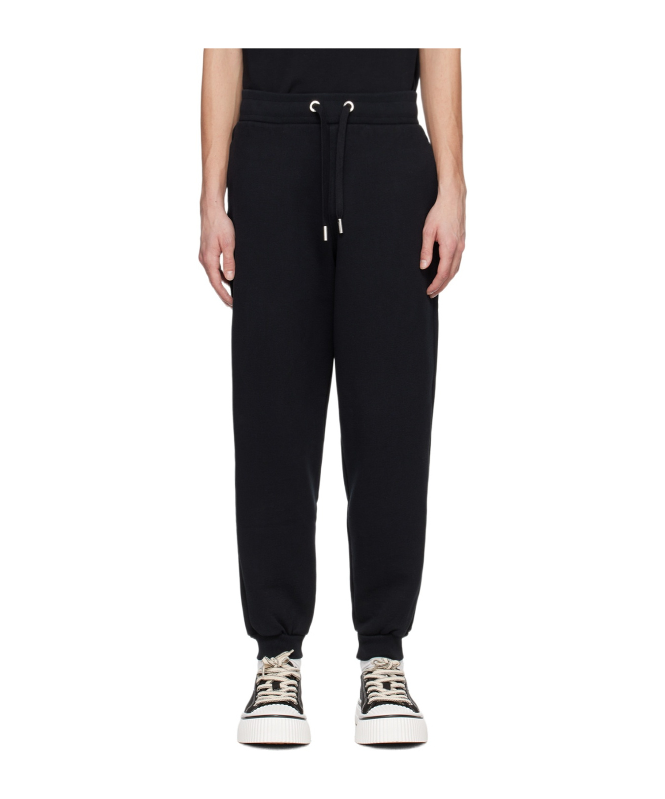 AMI ALEXANDRE MATTIUSSI AMI PARIS AMI DE COEUR EMBROIDERED DRAWSTRING TRACK SWEATPANTS 