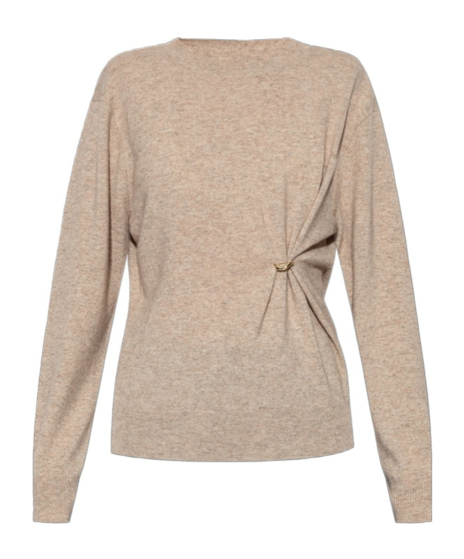 Shop Isabel Marant Brooch-detail Sweater In Nude
