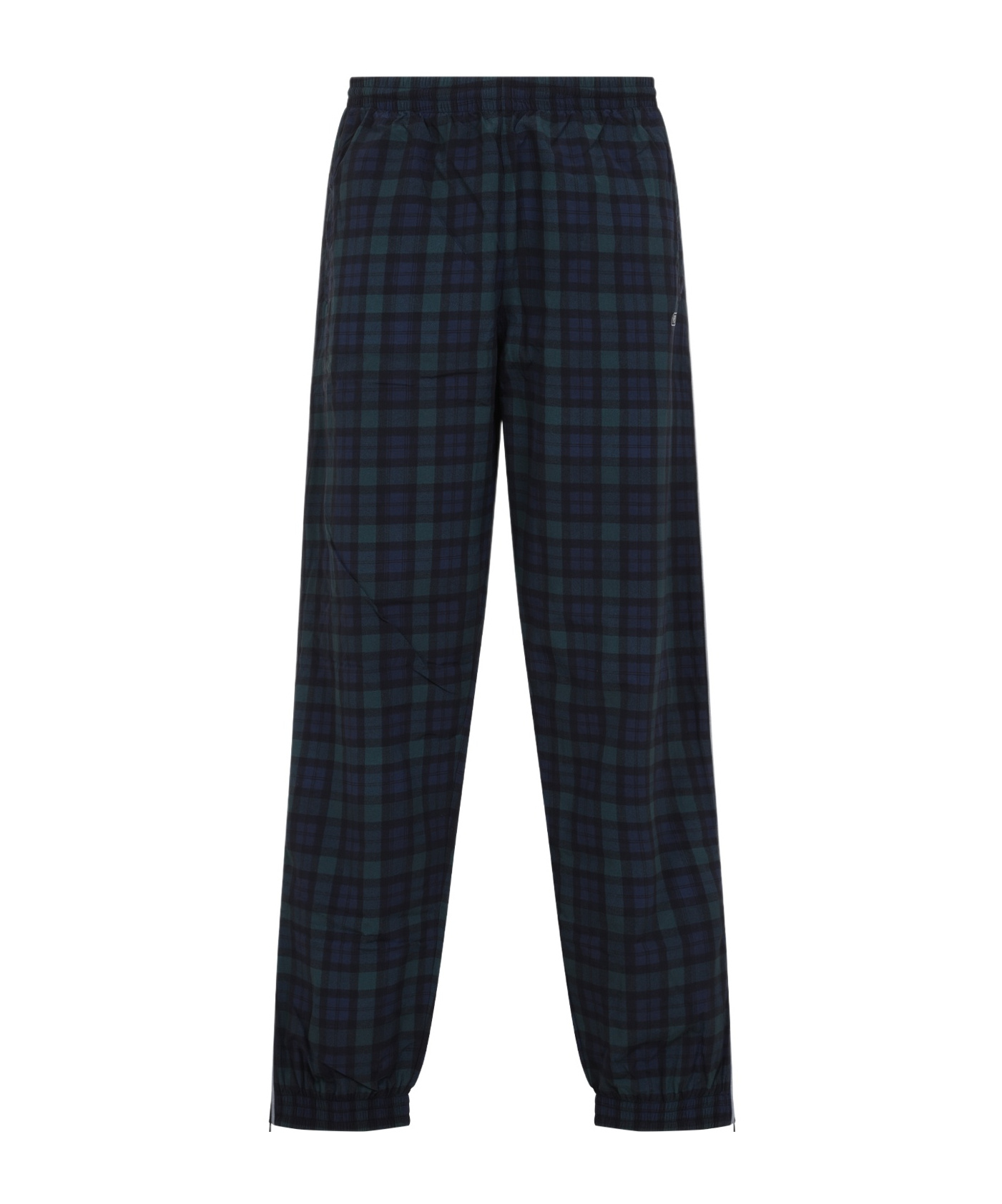Martine Rose Track Pants With Check Pattern And Cuffed Hem In Black