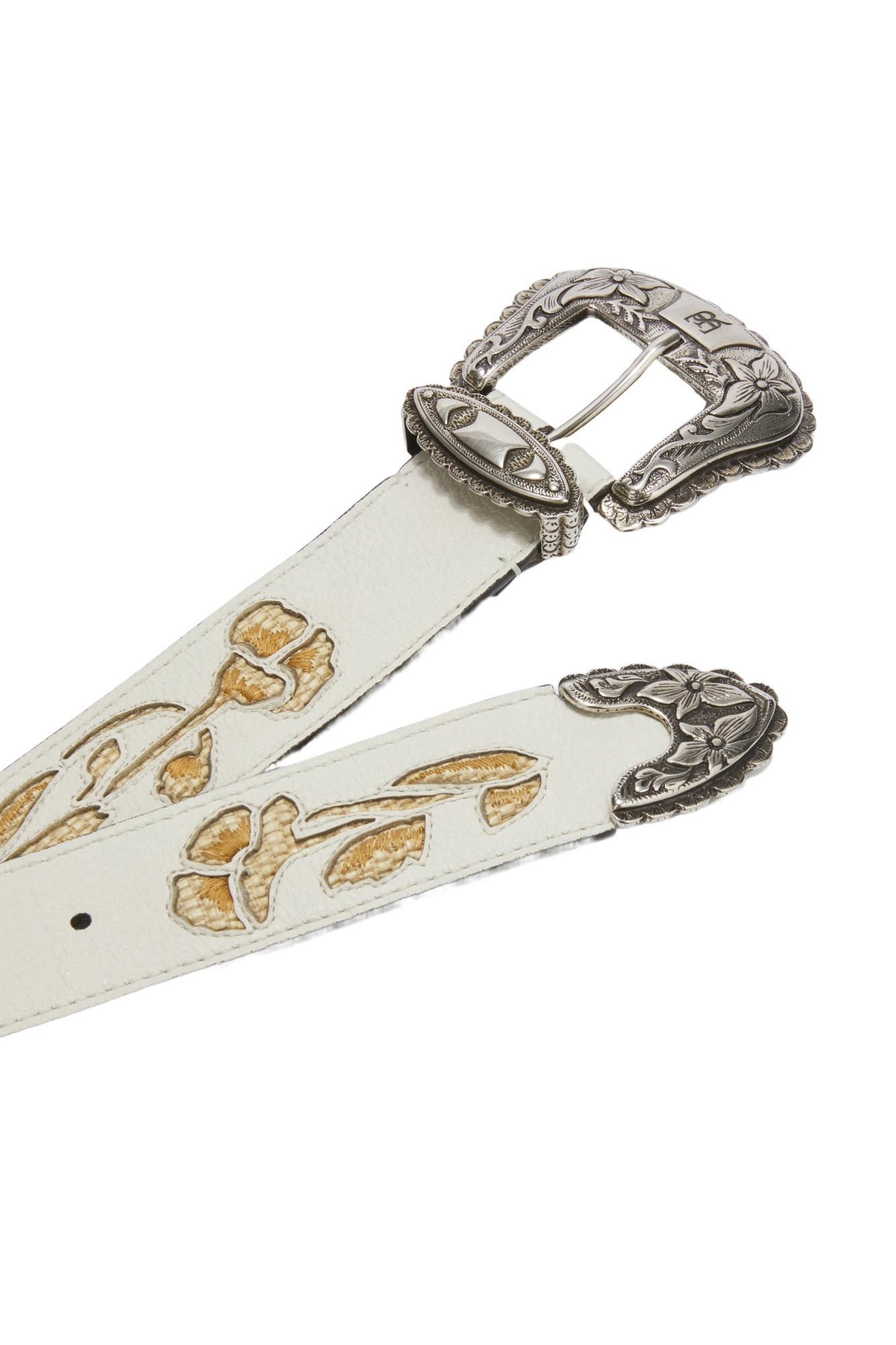 Ermanno Scervino Flower Pattern Split Belt In White