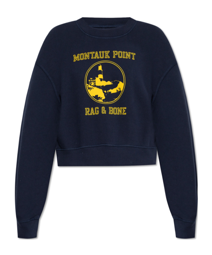 Rag & Bone Montauk Point Graphic-print Cropped Sweatshirt