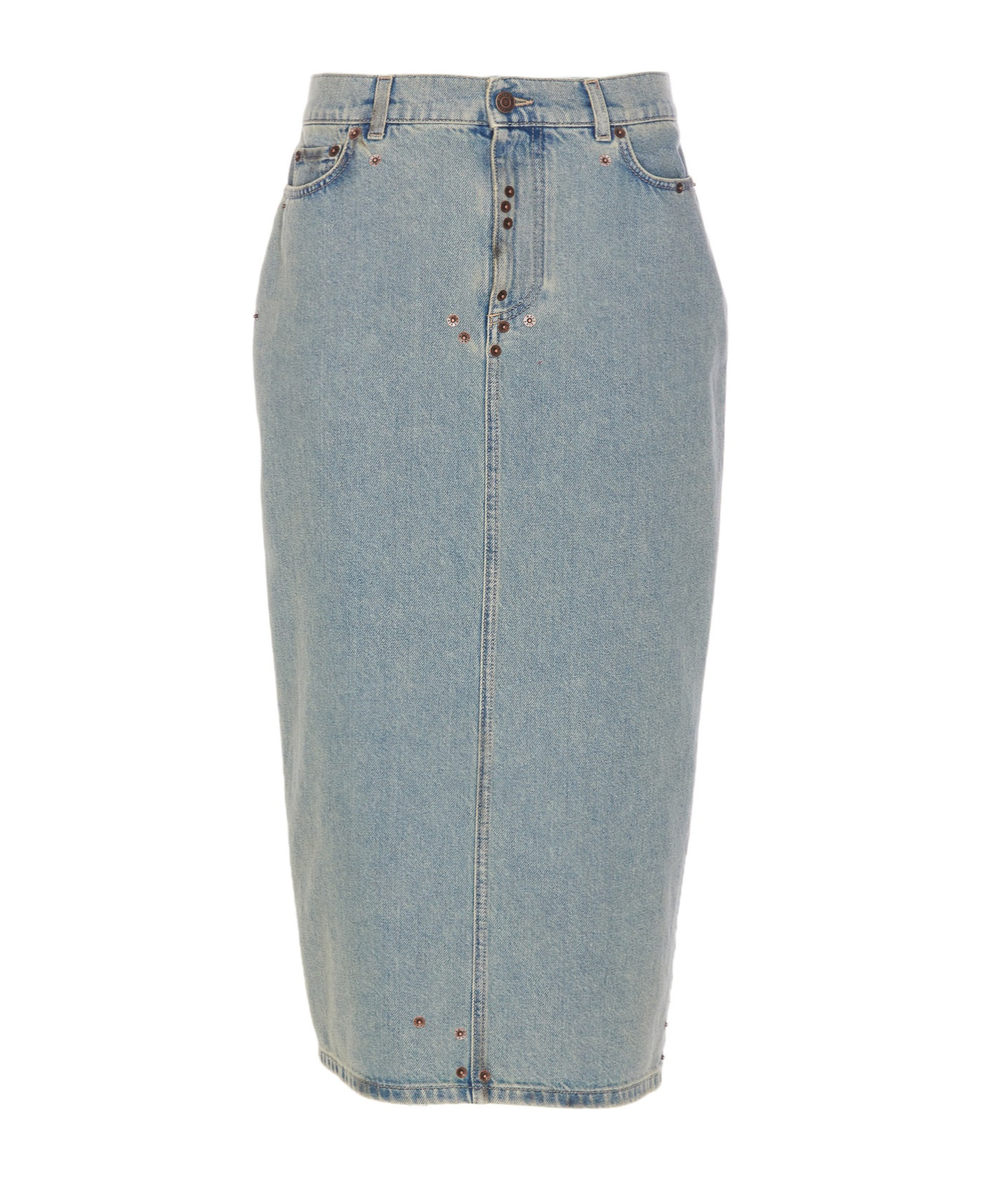 Moschino Denim Skirt In Gray