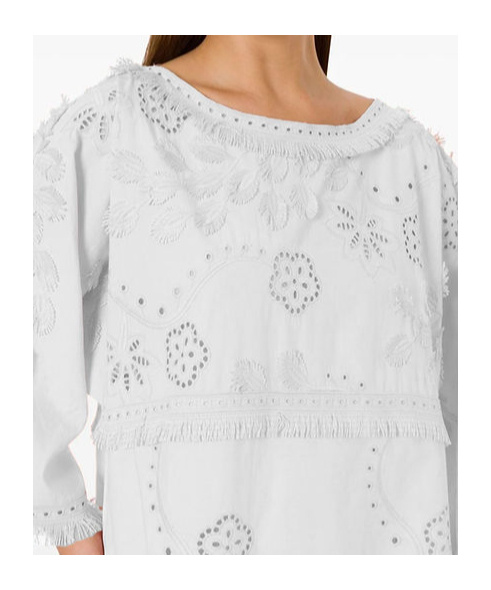 Alberta Ferretti Sangallo White Caftan Dress