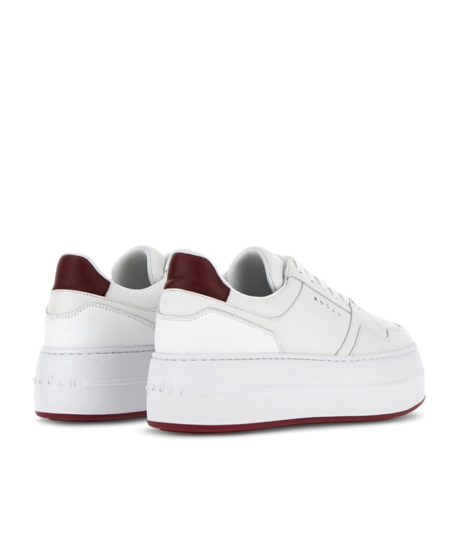 Hogan Skyscraper Platform Sneakers Featuring Perforated Detailing In White