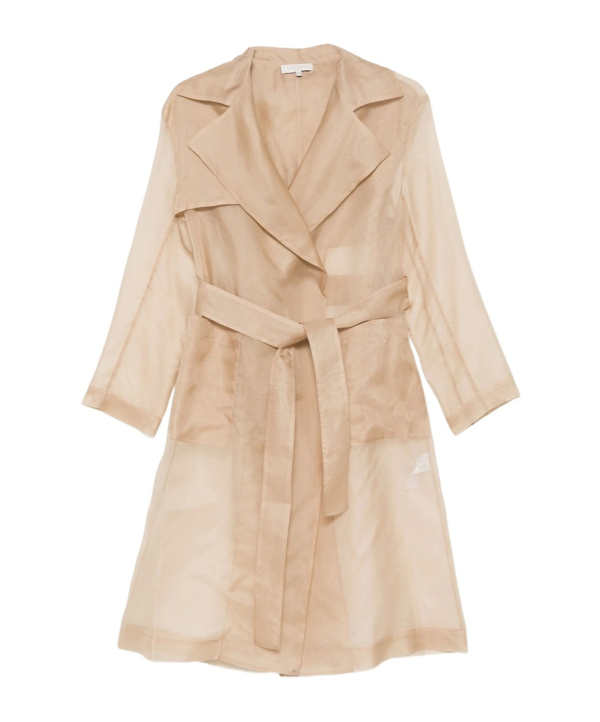 Antonelli Collar-buttoned Belted Trench Coat In Gold