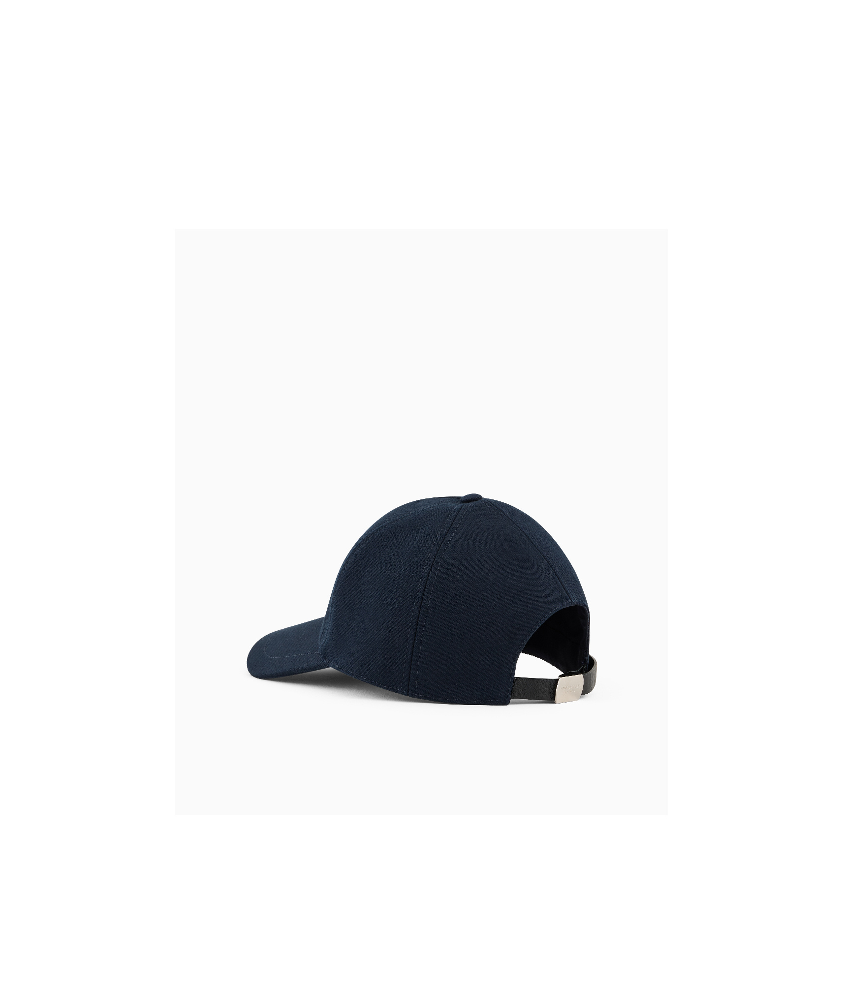 Giorgio Armani Cotton Baseball Cap With Leather Logo In Black