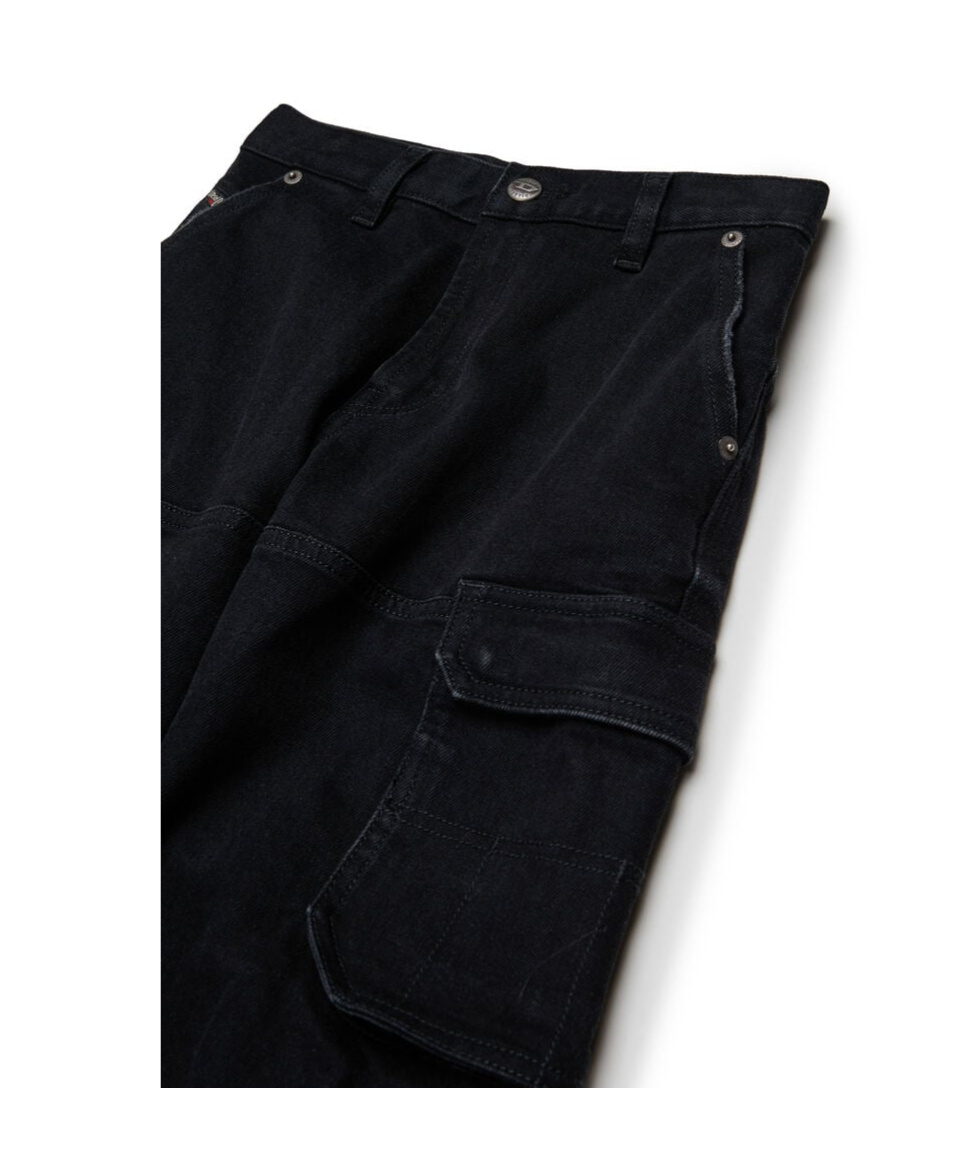 Diesel D-dave-cargo Jeans In Black